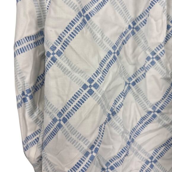 Chicos No Iron Stretch Button Up 3/4 Sleeve Cotton Blue White Shirt 2P/ 12/ 14 - Picture 12 of 16